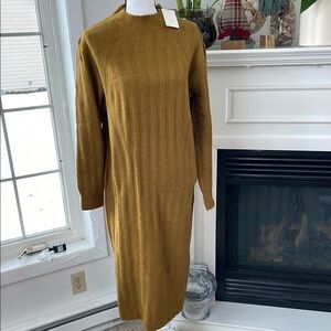 Elegant Mustard Sweater Dress